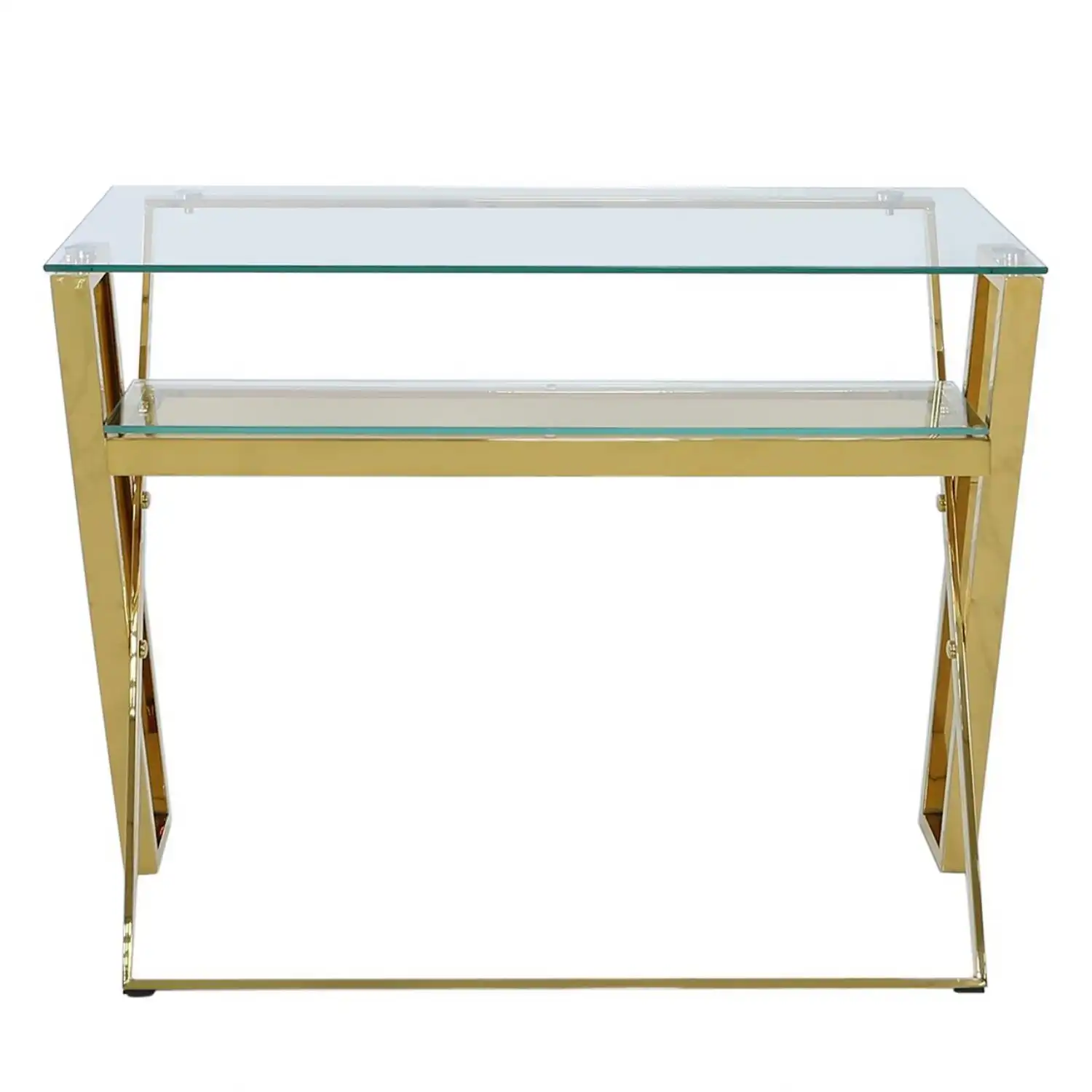 Dalston Gold And Clear Glass Desk
