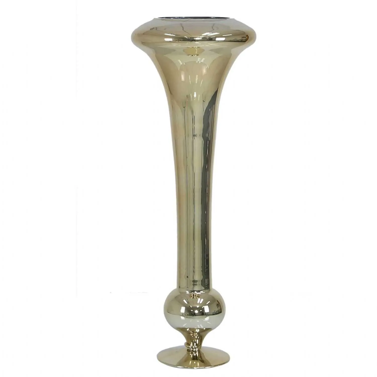 81.5cm Fluted Glass Vase Gold