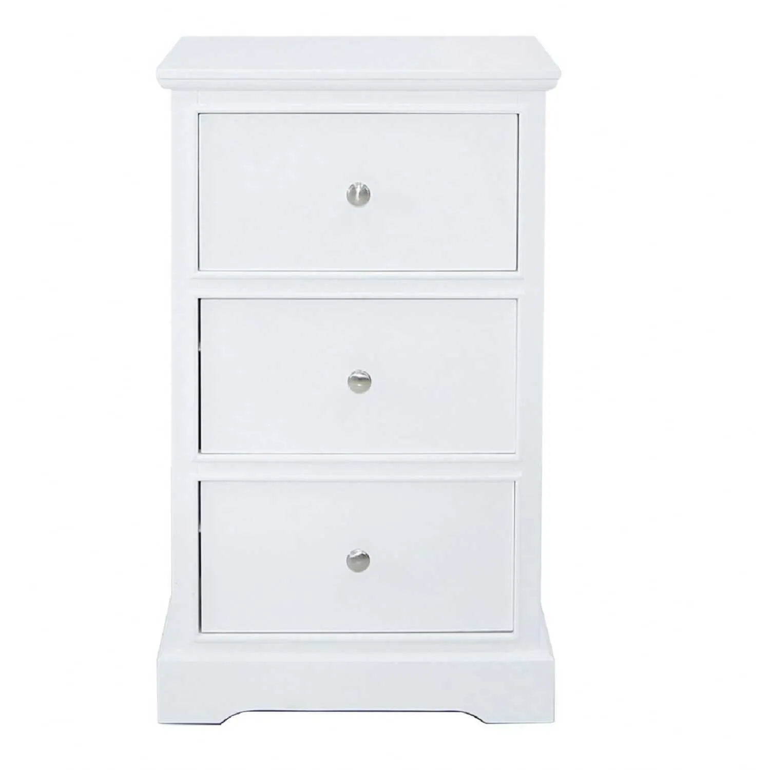 Delia 3 Drawer Bedside Cabinet White